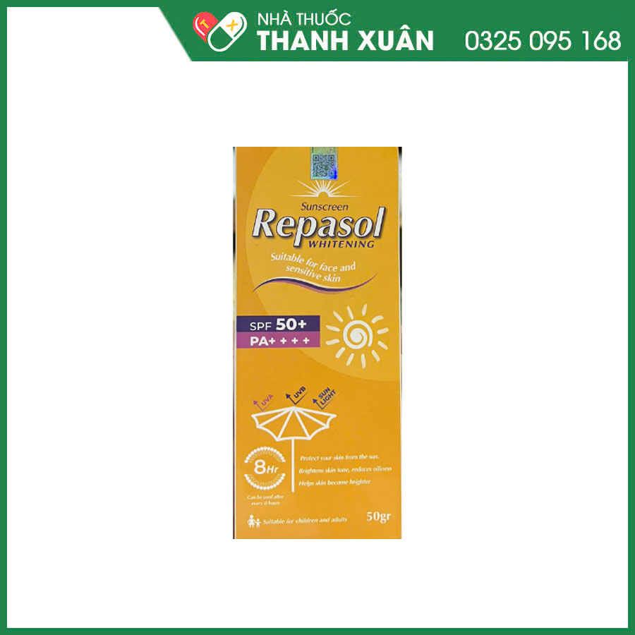 Kem chống nắng Repasol Whitening giúp dưỡng da, chống nắng, làm sáng da
